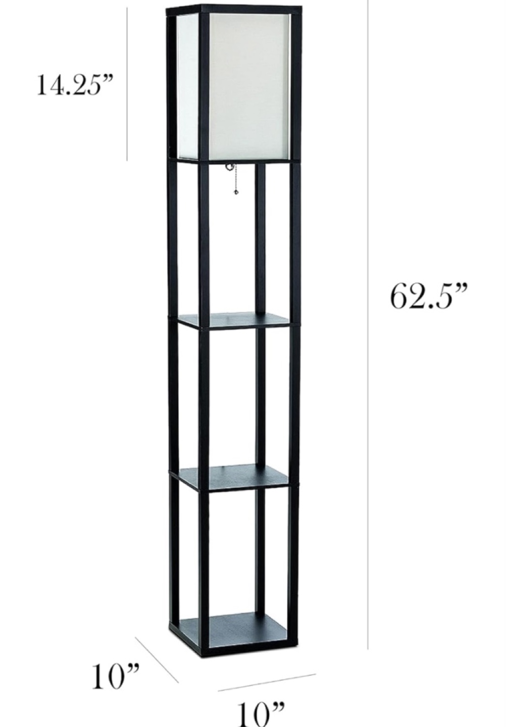 Black Floor Lamp with Three Shelves - photo 3