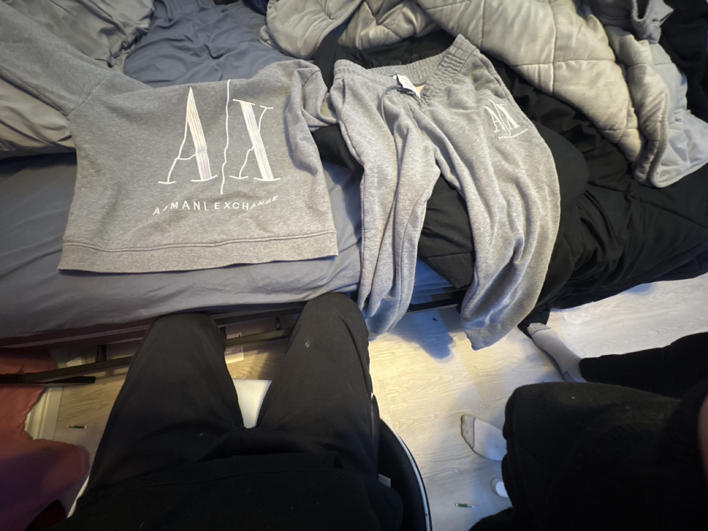 A|X Armani Exchange Grey Sweatshirt and Joggers Set