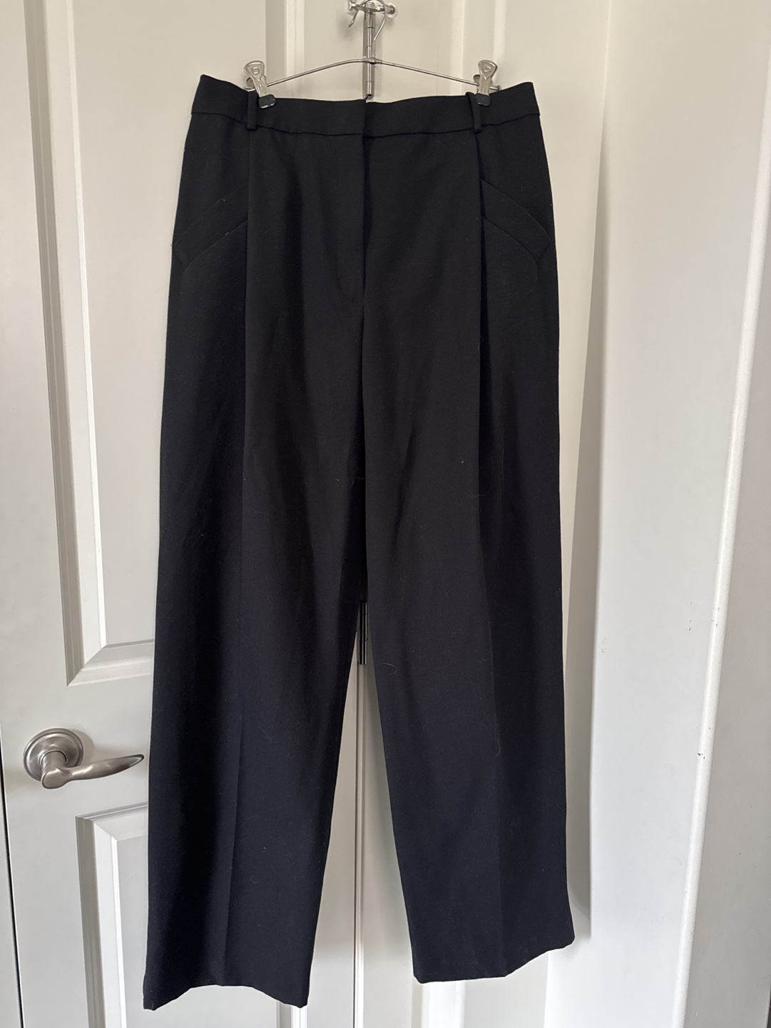 Mango Black High-Waisted Pleated Trousers - Size 10