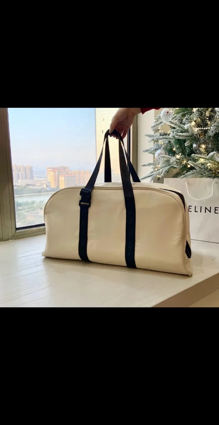 Chanel Beauté Beige and Black Duffel Bag image indicator(3)