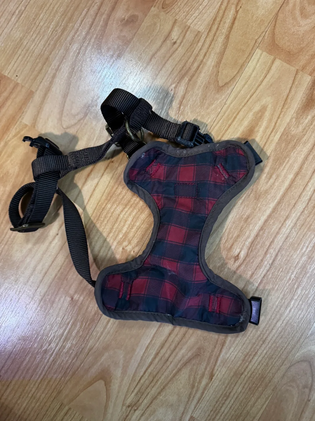 Red and Brown Plaid Dog Harness image indicator(2)