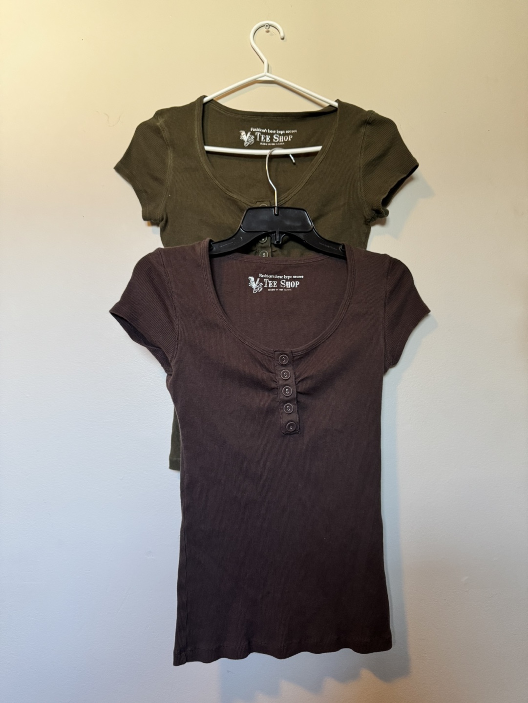 Two Ribbed Short Sleeve Shirts