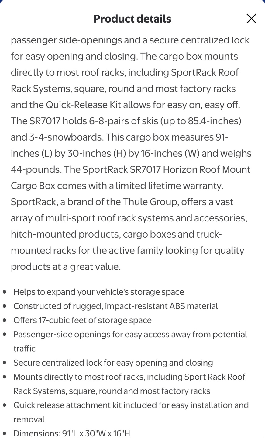 SportRack Horizon XL Roof Cargo Carrier - photo 5