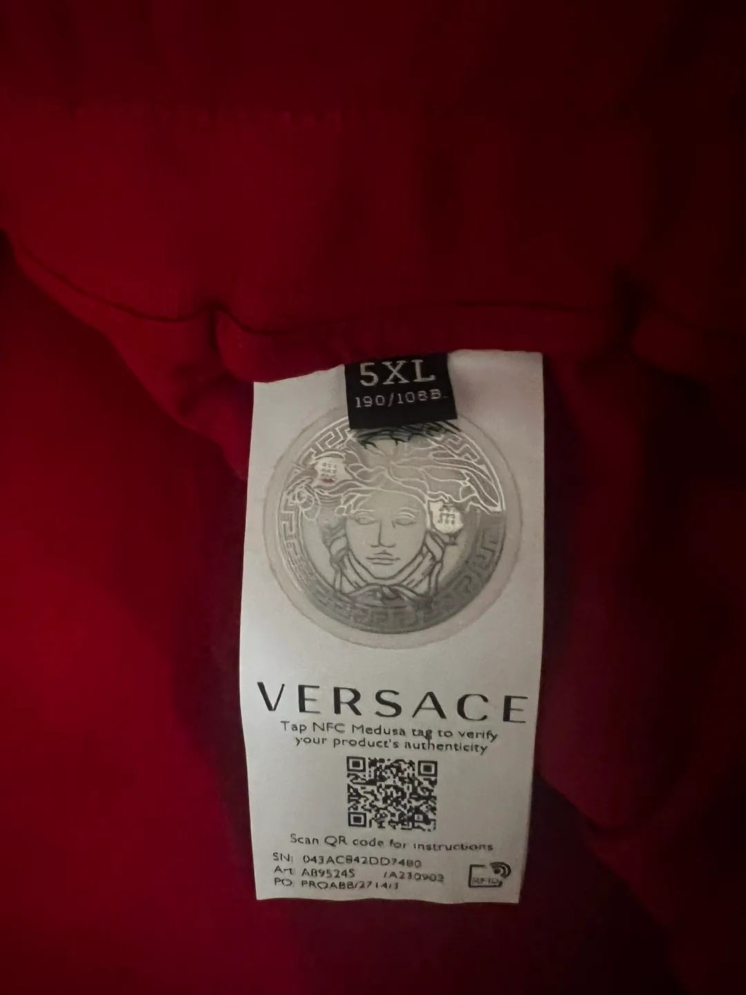 Authentic NWT Versace Men's Red Joggers image indicator(5)