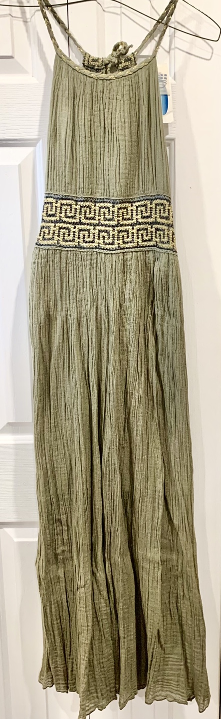 Grimani Greek Olive Green Maxi Dress (NWT)