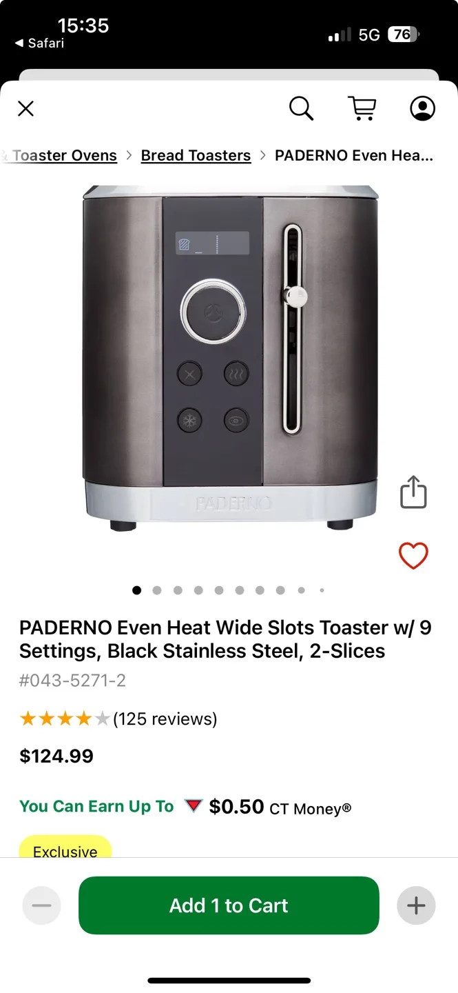 Paderno 2-Slice Toaster - Brushed Stainless Steel image indicator(6)