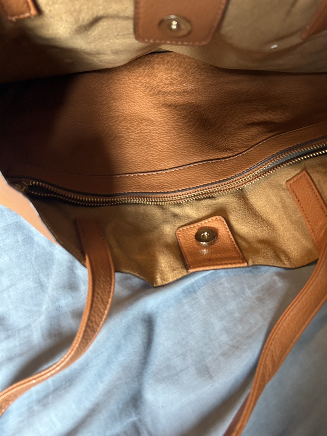 Light Brown Leather Tote Bag - photo 3