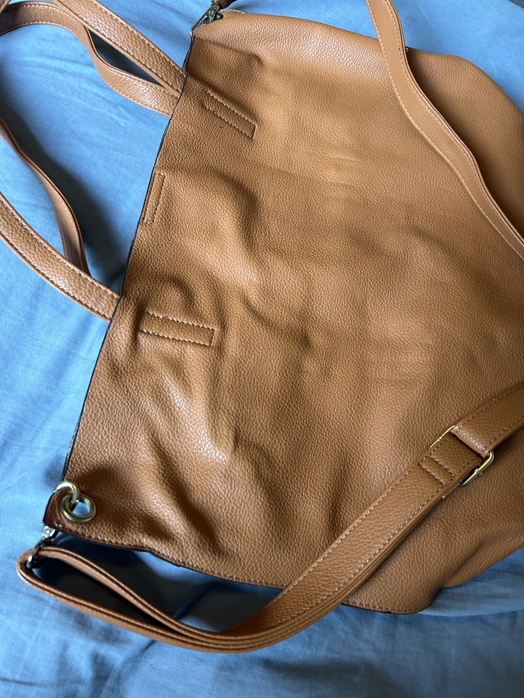 Light Brown Leather Tote Bag