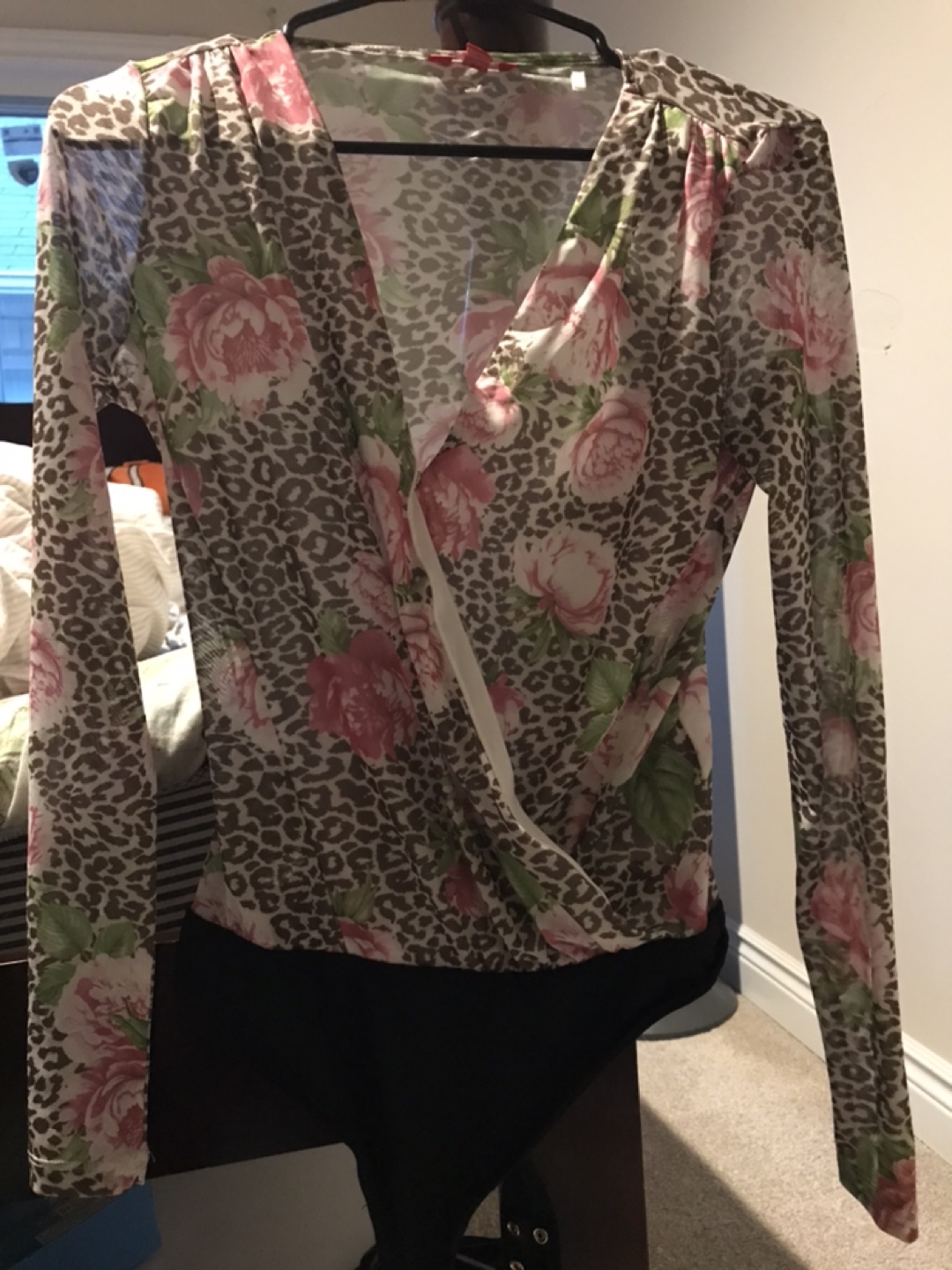 Guess Bodysuit - Size Small - Floral Leopard Print - photo 2