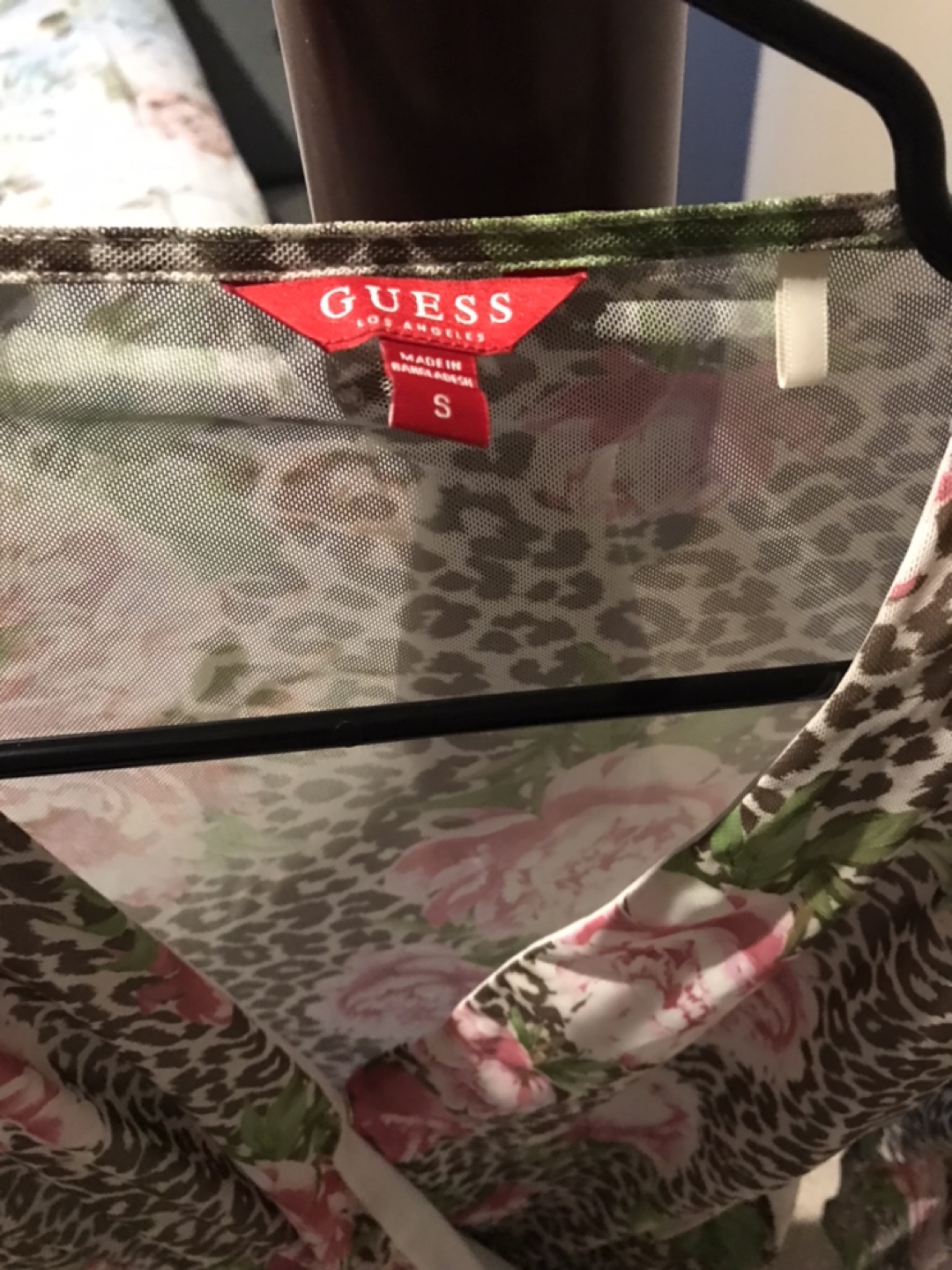 Guess Bodysuit - Size Small - Floral Leopard Print