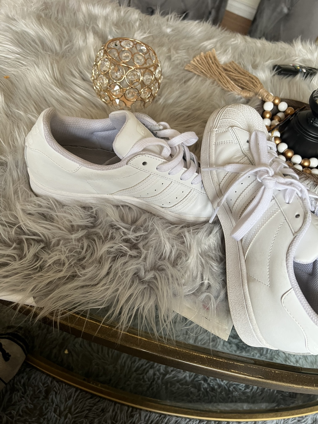 Adidas Superstar White Sneakers - Women's Size 8