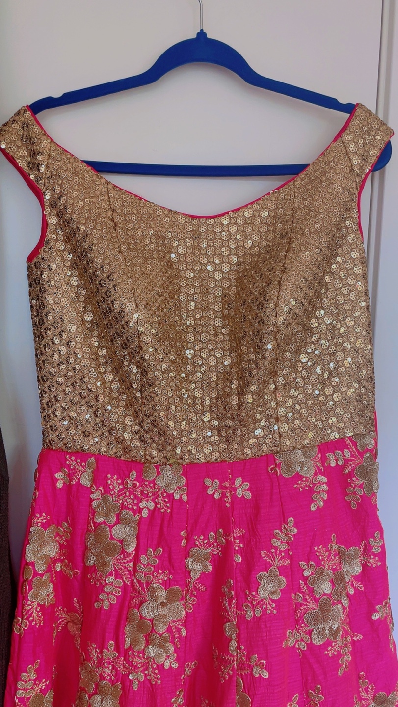 Gorgeous Pink and Gold Embroidered Gown