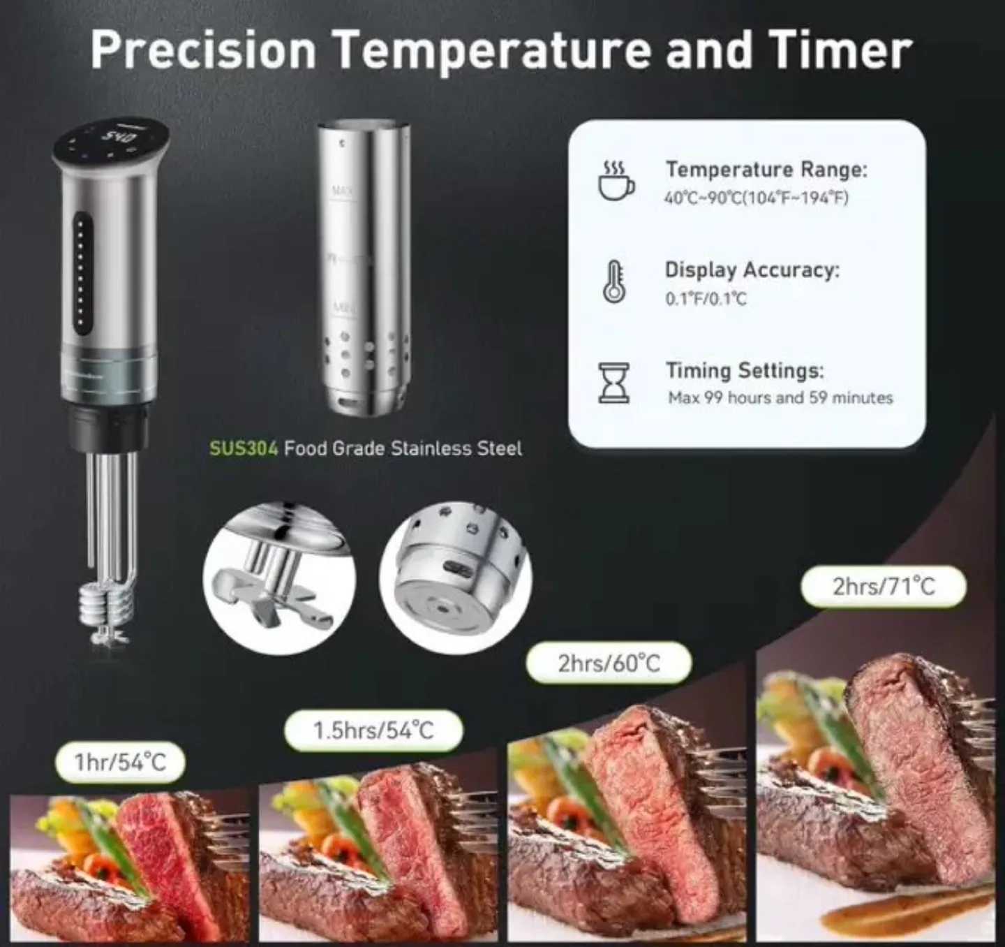 KitchenBoss Sous Vide Cooker with App Control image indicator(3)