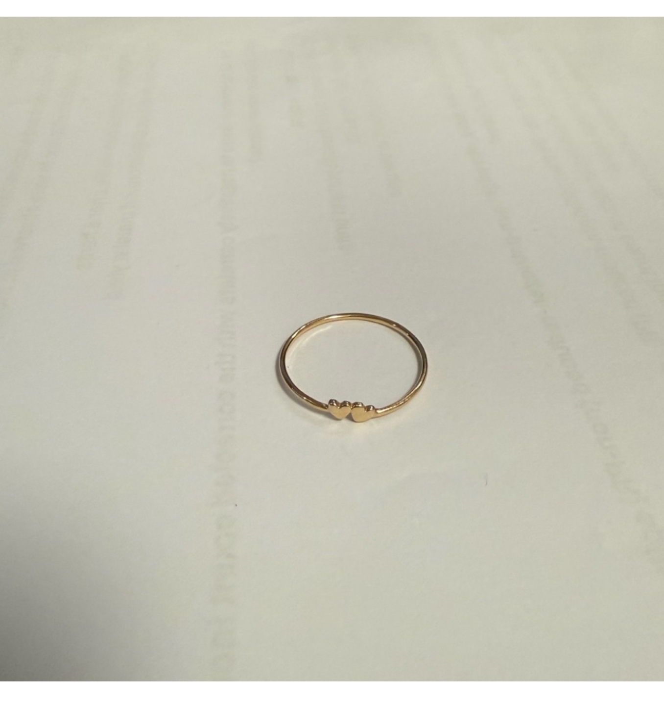 Catbird Twin Hearts Gold Stacking Ring 14k - photo 4