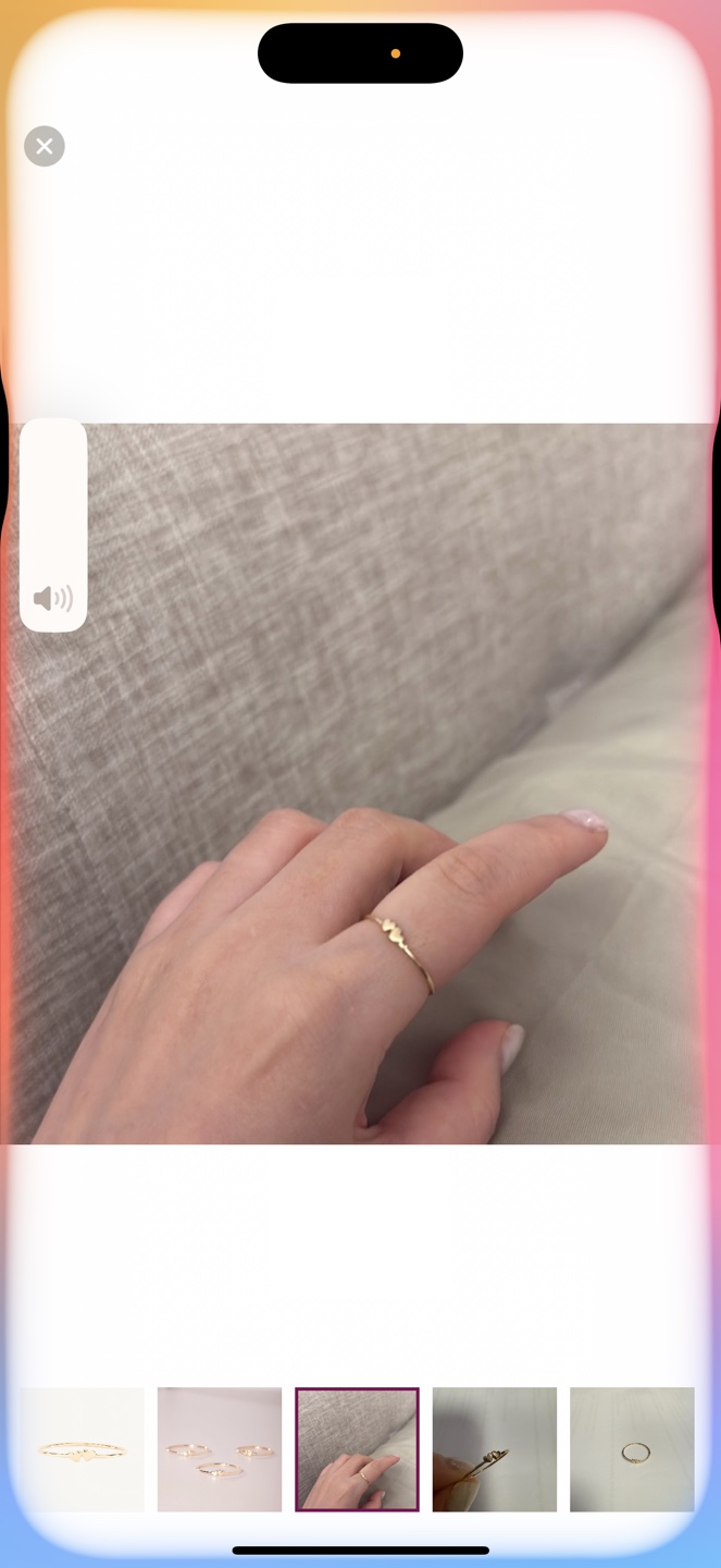 Catbird Twin Hearts Gold Stacking Ring 14k - photo 2