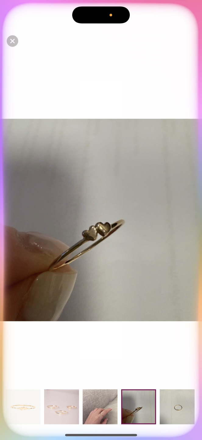Catbird Twin Hearts Gold Stacking Ring 14k - photo 3