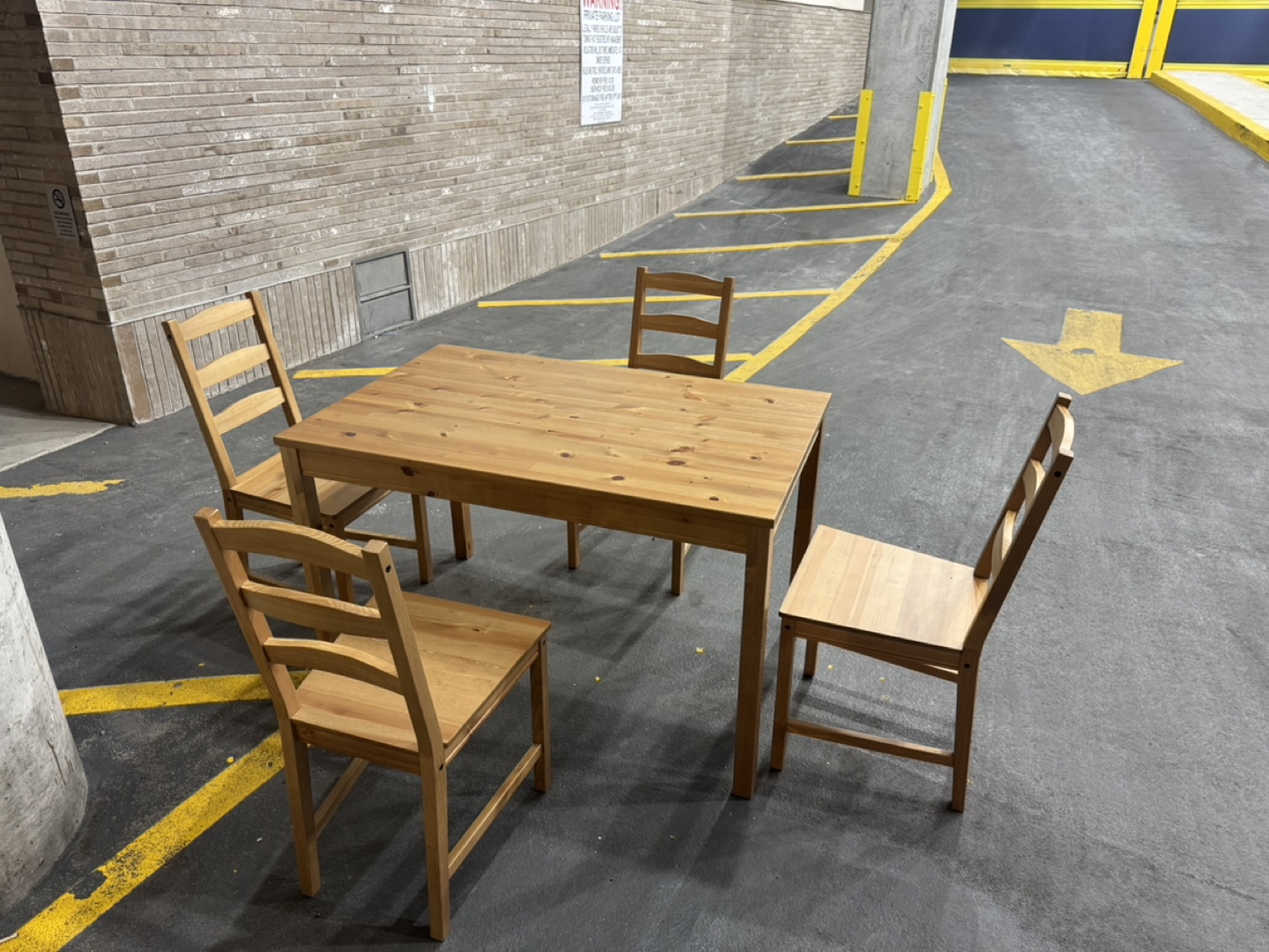 IKEA Wooden Dining Table and Four Chairs Set