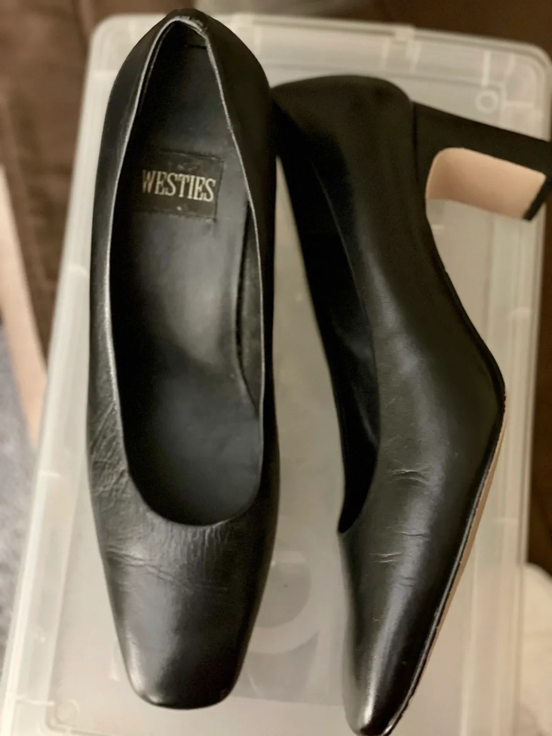 Westies Black Leather Heels image indicator(2)