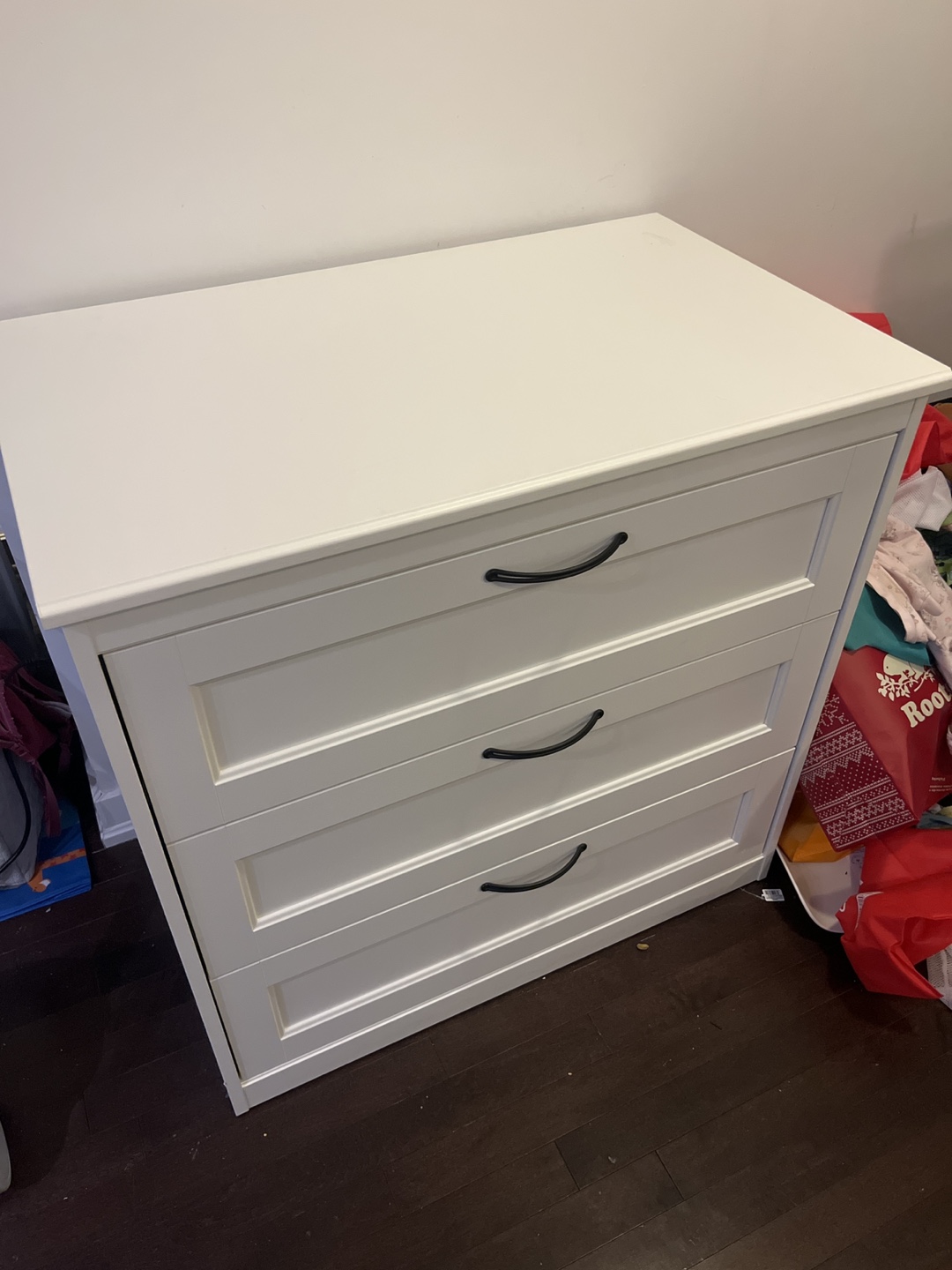 White IKEA MALM 3-Drawer Chest