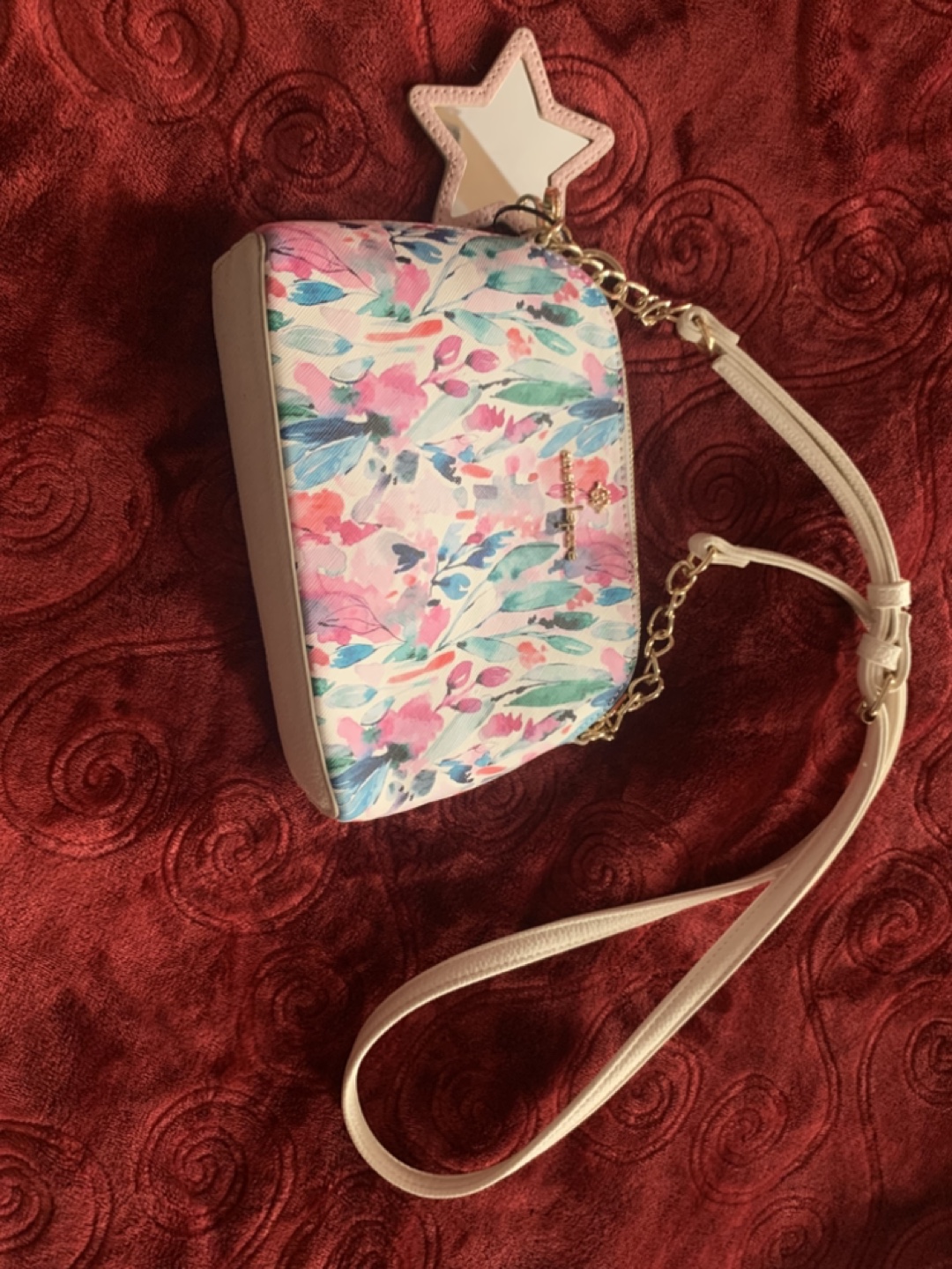Floral Crossbody Bag with Star Charm