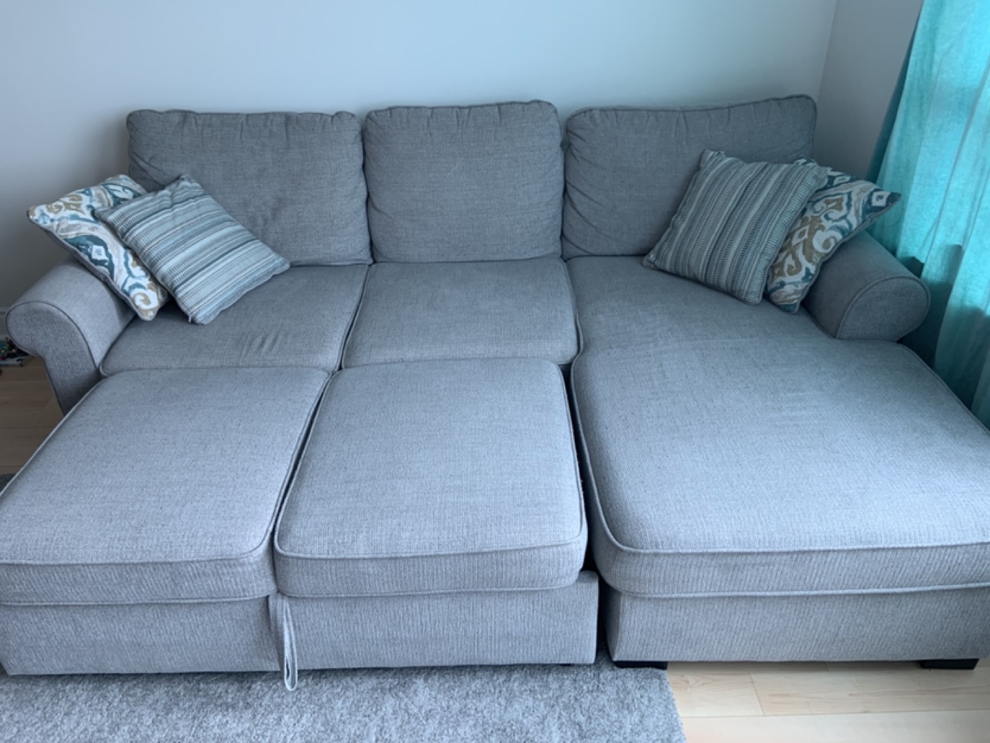 Grey Sofa Bed with Storage Chaise - photo 3