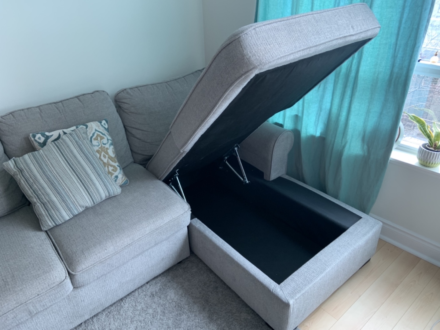 Grey Sofa Bed with Storage Chaise - photo 2
