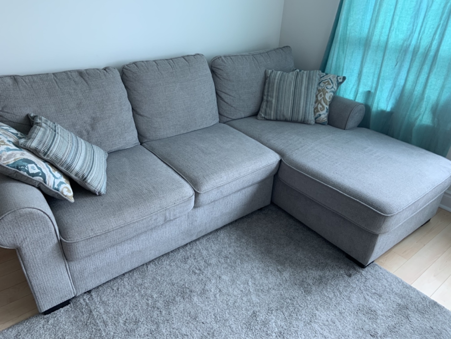 Grey Sofa Bed with Storage Chaise