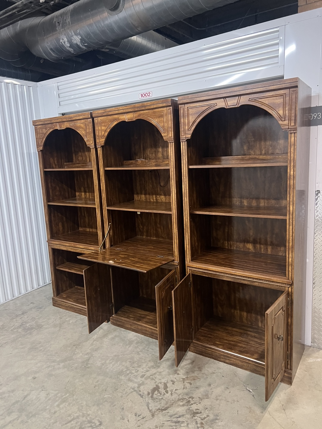 Three-Piece Wood Bookcase Set with Secretary - photo 3