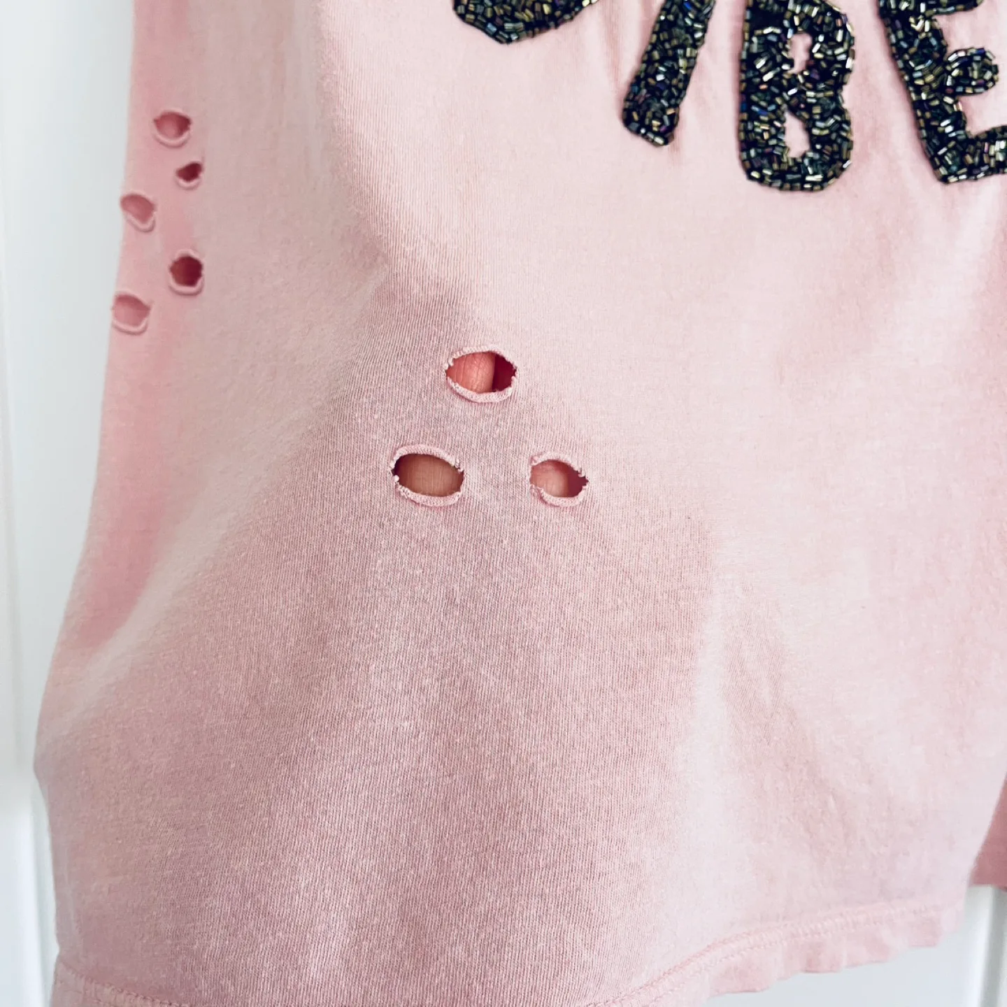Guess Pink Beaded Vagabond Vibes T-Shirt image indicator(3)