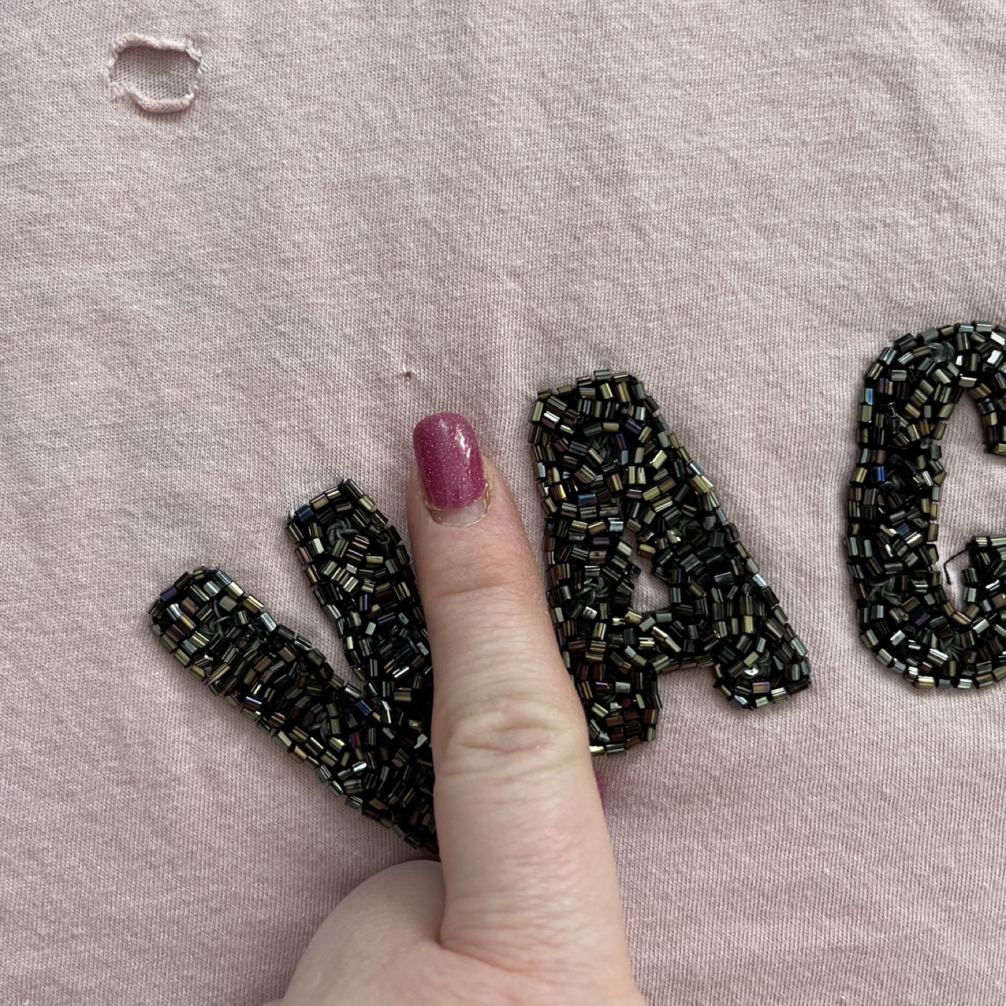 Guess Pink Beaded Vagabond Vibes T-Shirt - photo 5