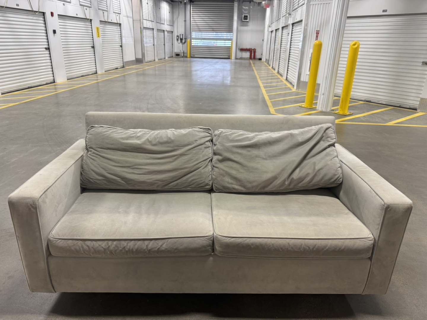 Gray Velvet Loveseat