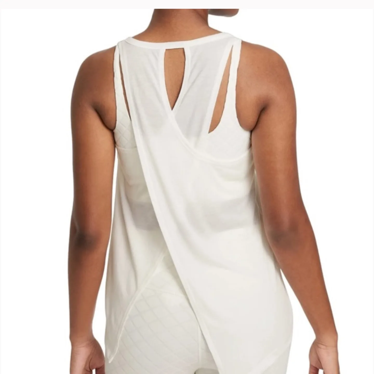 NEW*Nike Yoga Crossover Tank Top - Size M - White image indicator(5)