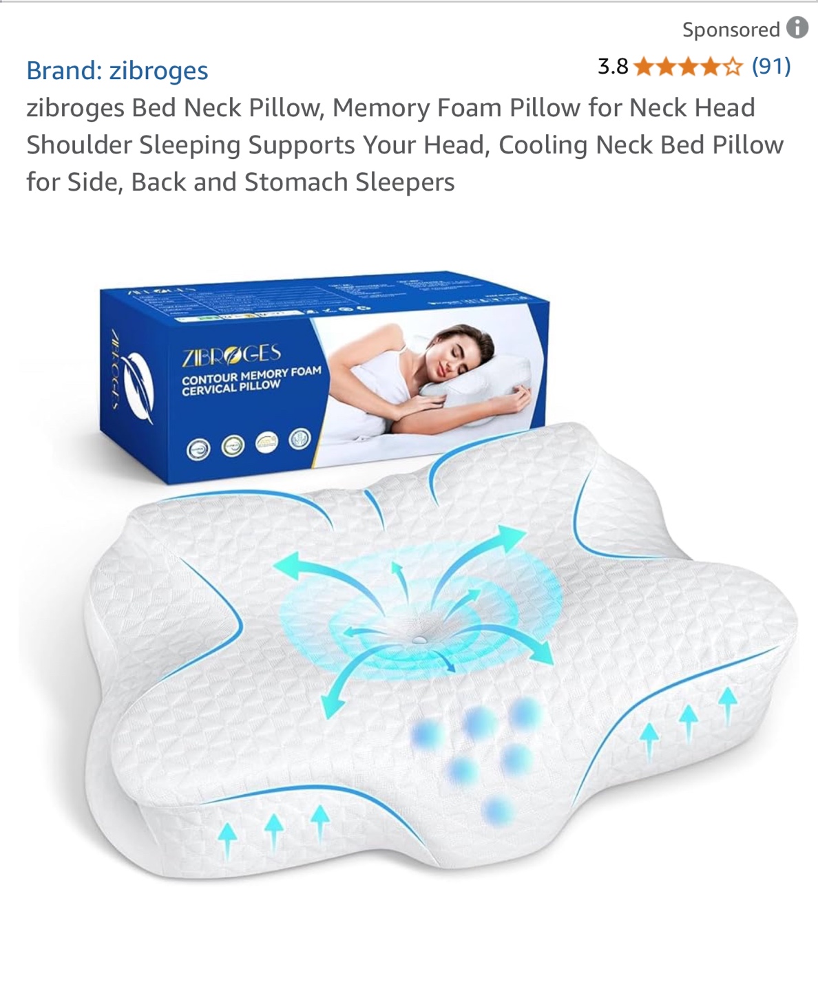 ZIBROGES Memory Foam Neck Pillow - photo 4
