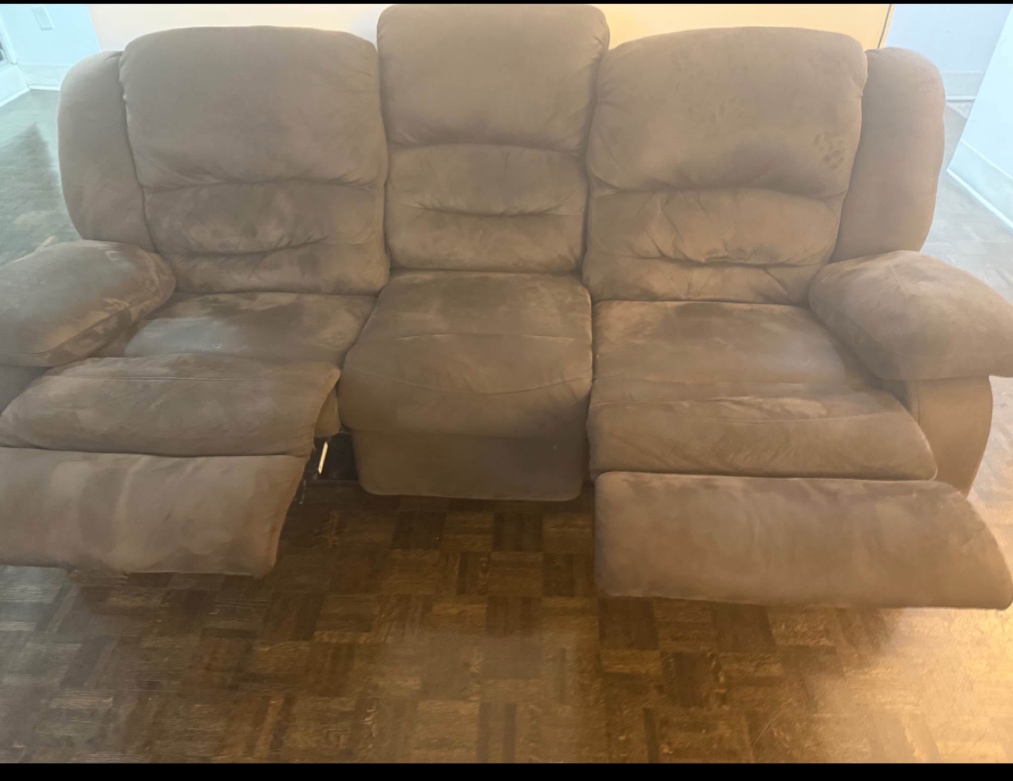 Reclining Sofa - Brown Microfiber