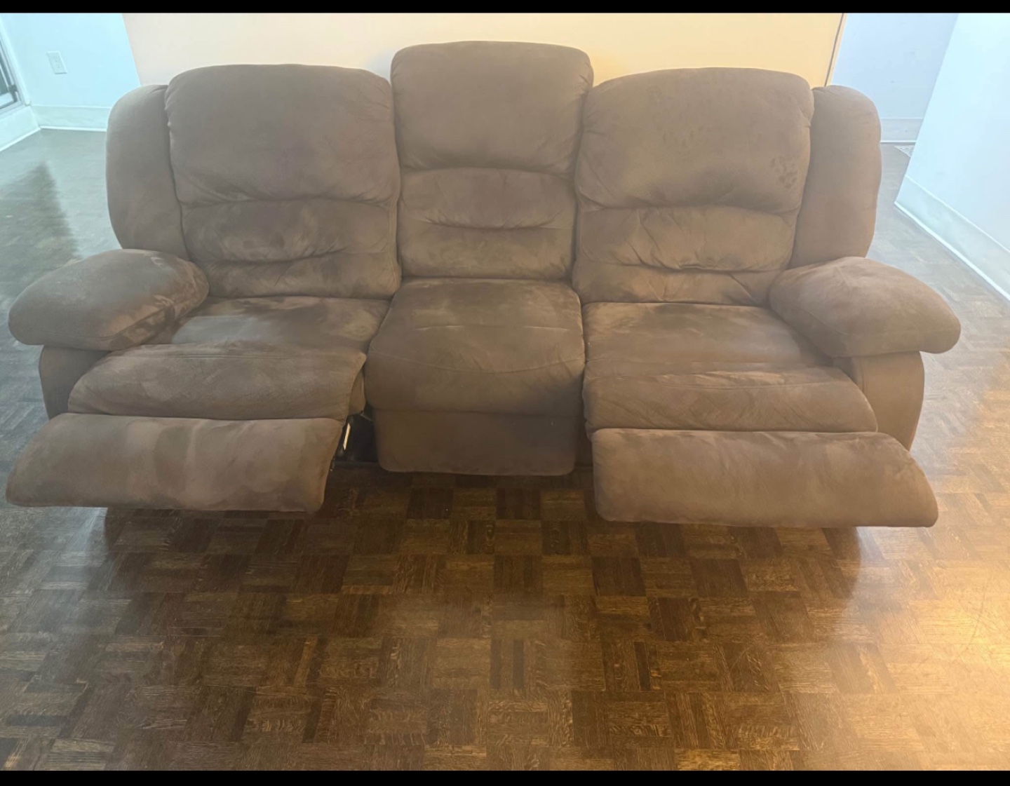 Reclining Sofa - Brown Microfiber - photo 2