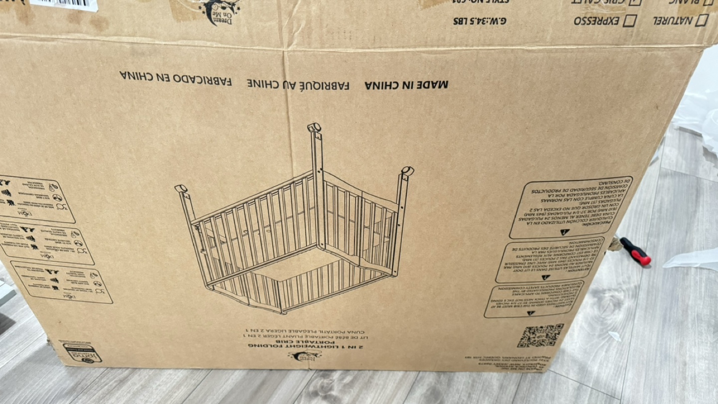 Delta Children Portable Mini Baby Crib - Grey - photo 4