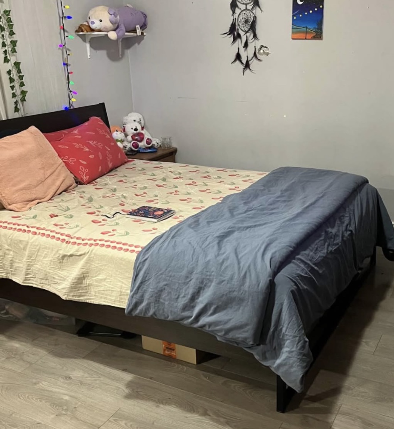 Queen-size platform bed frame