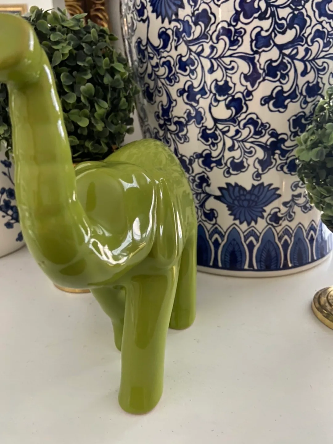Green Ceramic Elephant Figurine image indicator(3)
