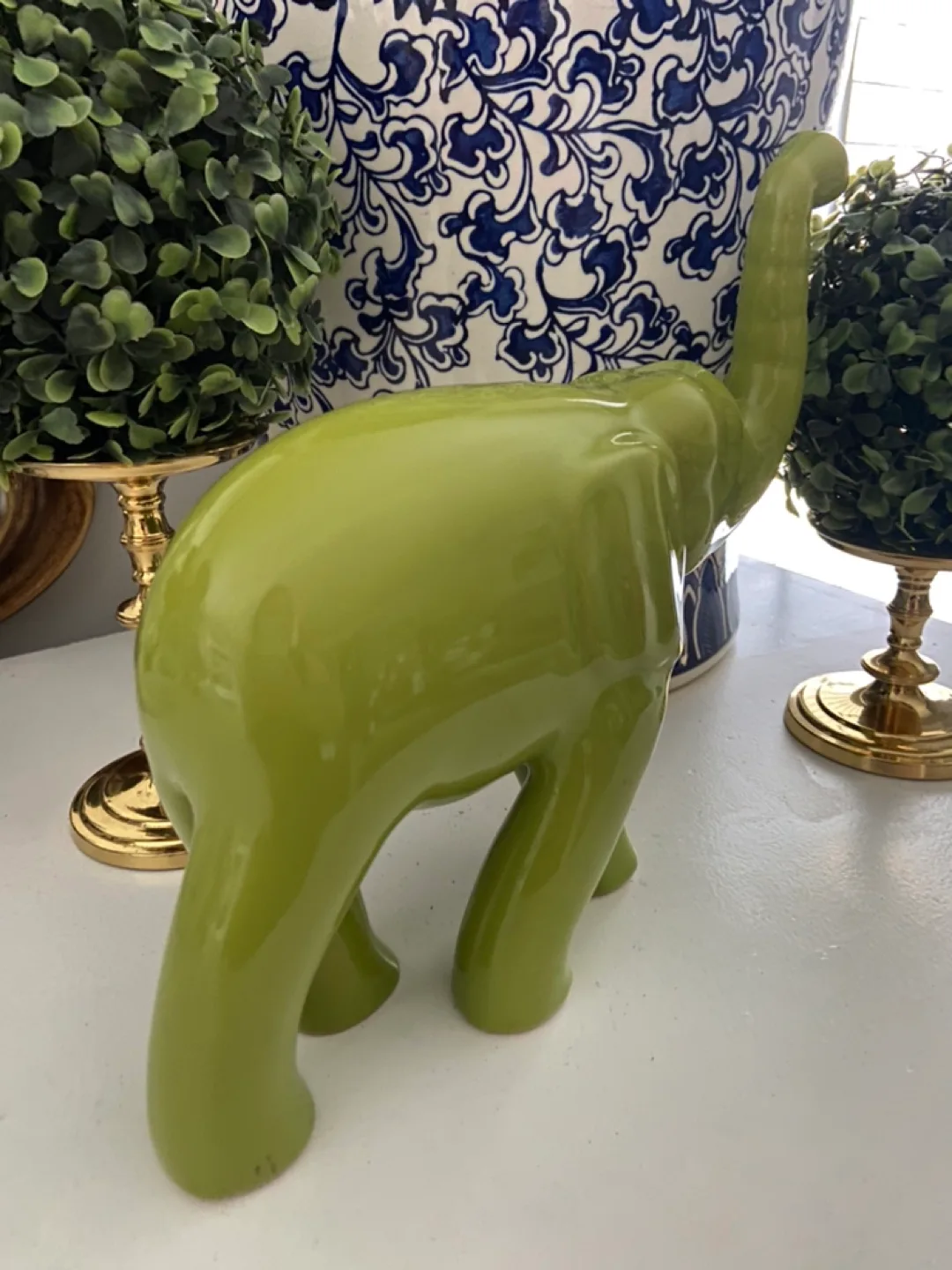 Green Ceramic Elephant Figurine image indicator(2)