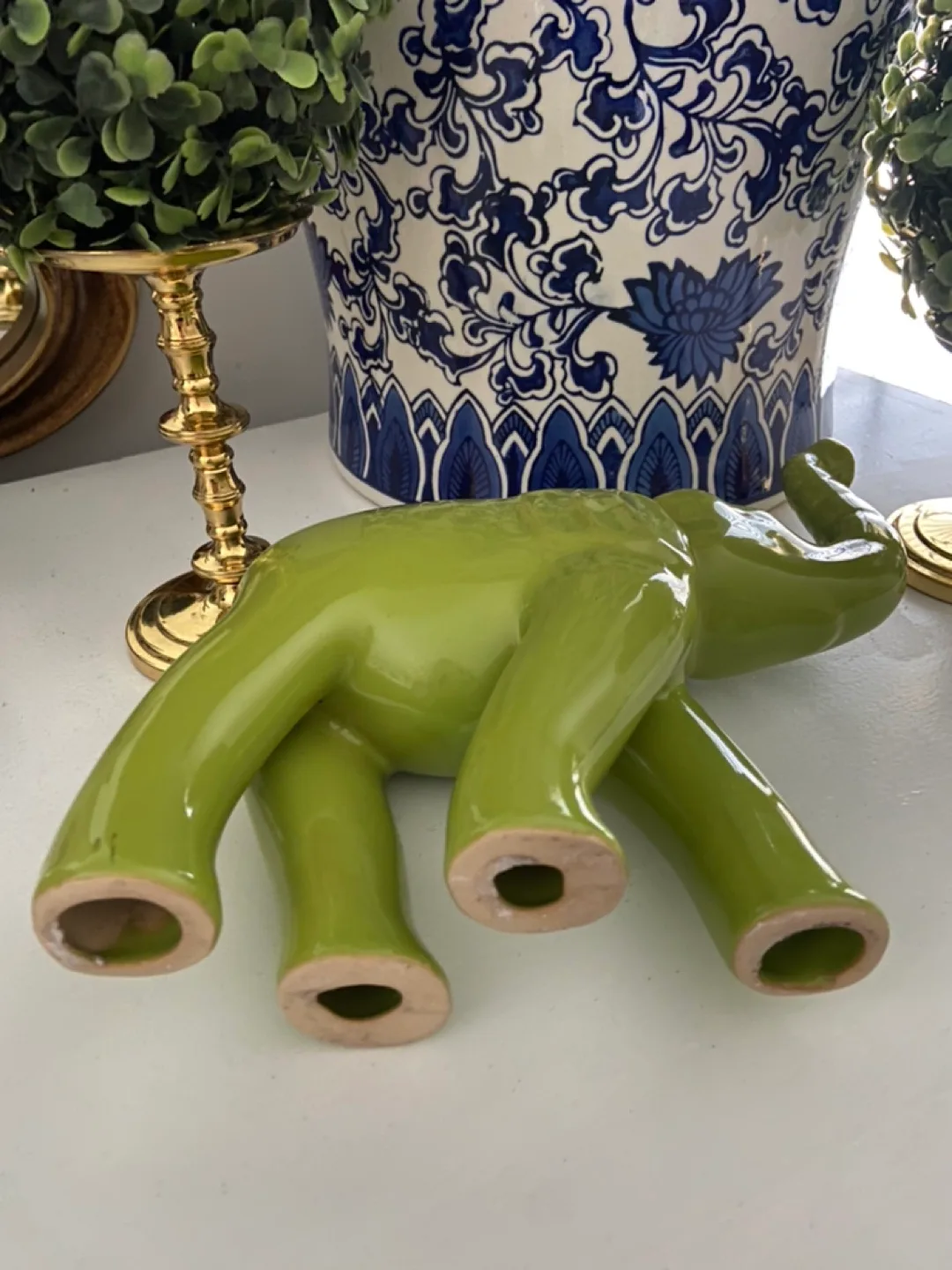 Green Ceramic Elephant Figurine image indicator(4)