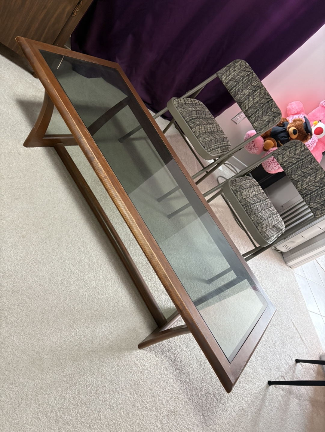 Pair of Vintage Folding Chairs & Mid-Century Modern Coffee Table - photo 2