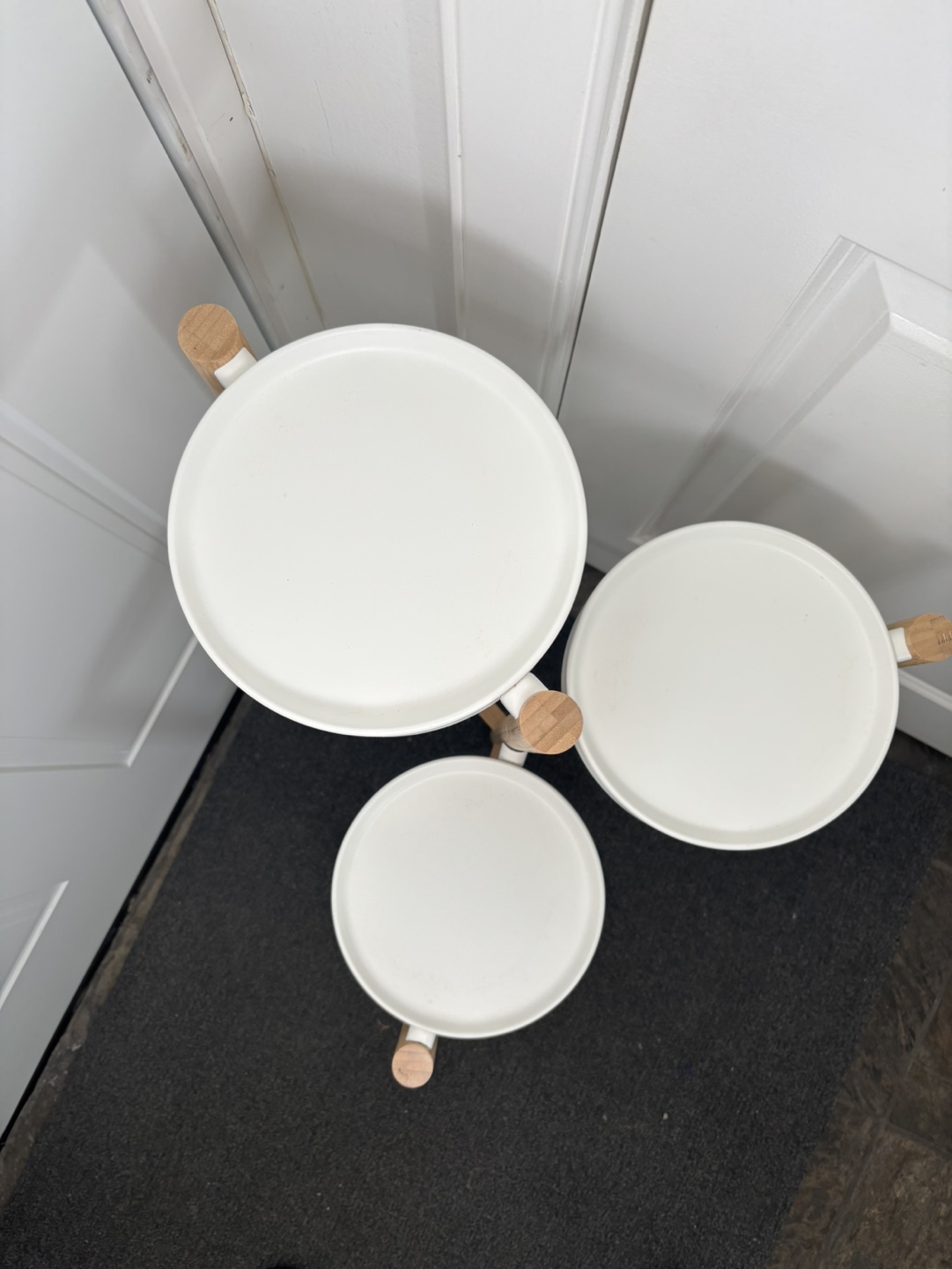 Three-Tier Plant Stand - White and Bamboo - photo 3