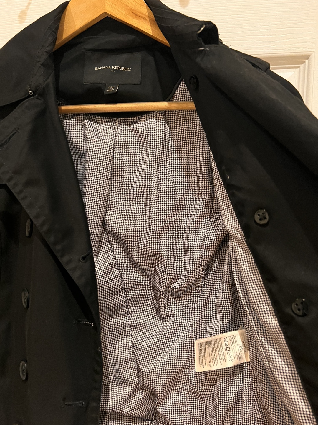Banana Republic Petite XS Black Trench Coat - photo 3
