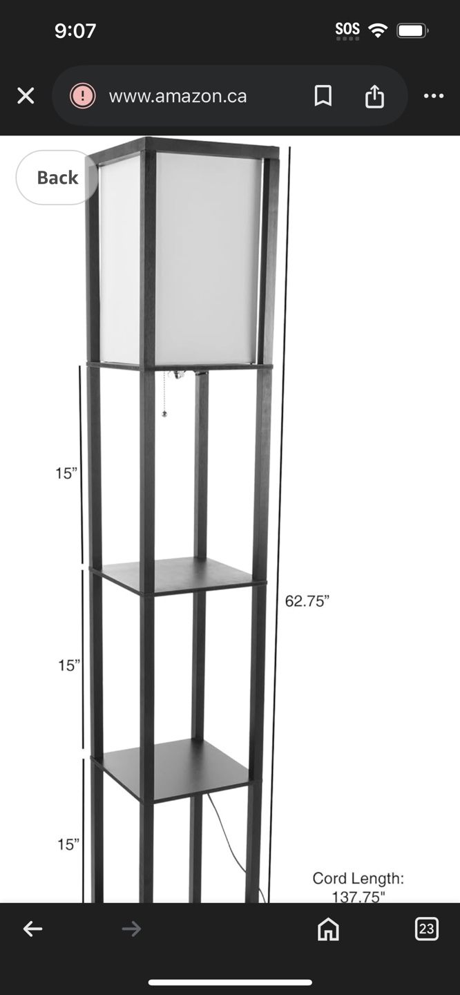 Black Floor Lamp with Shelves - photo 3
