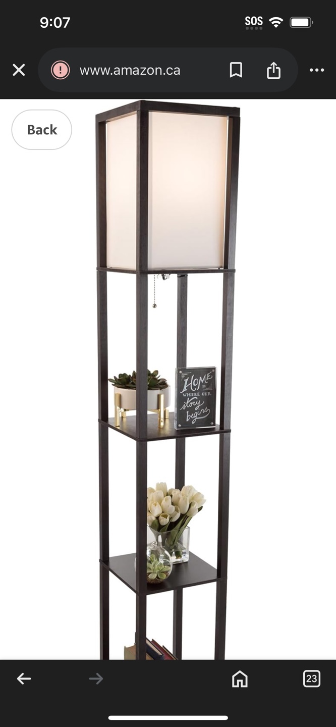 Black Floor Lamp with Shelves - photo 2