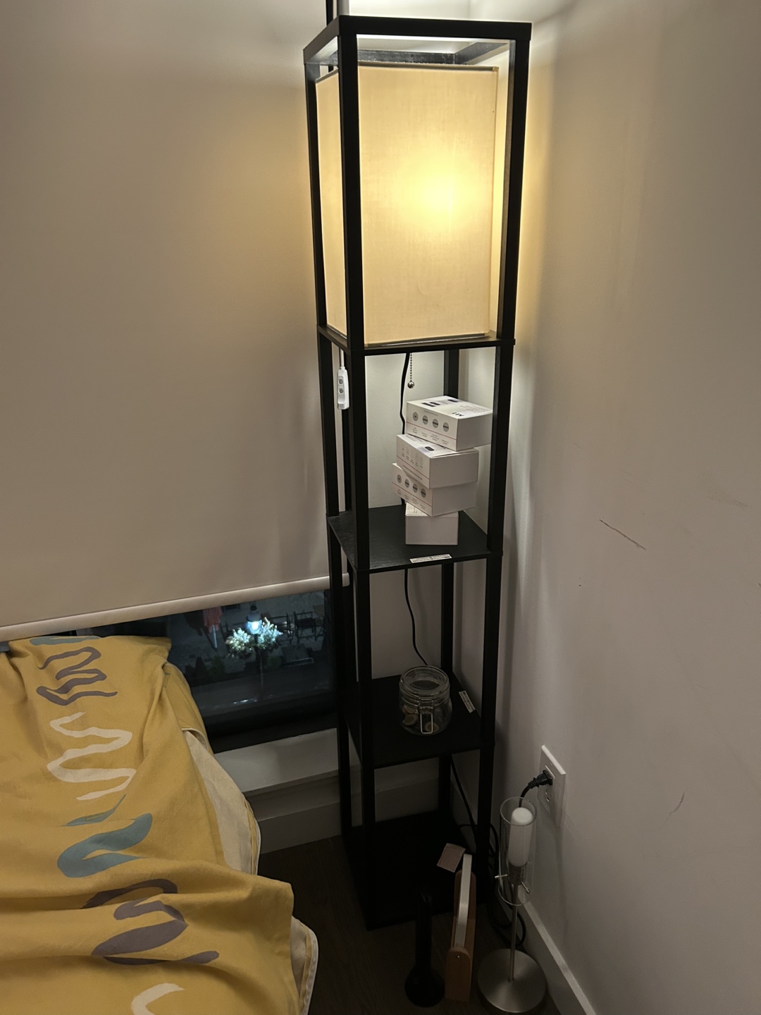 Black Floor Lamp with Shelves - photo 4