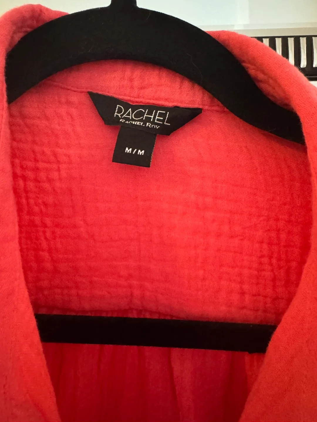 Rachel Coral Gauze Button-Down Shirt - Size M image indicator(2)