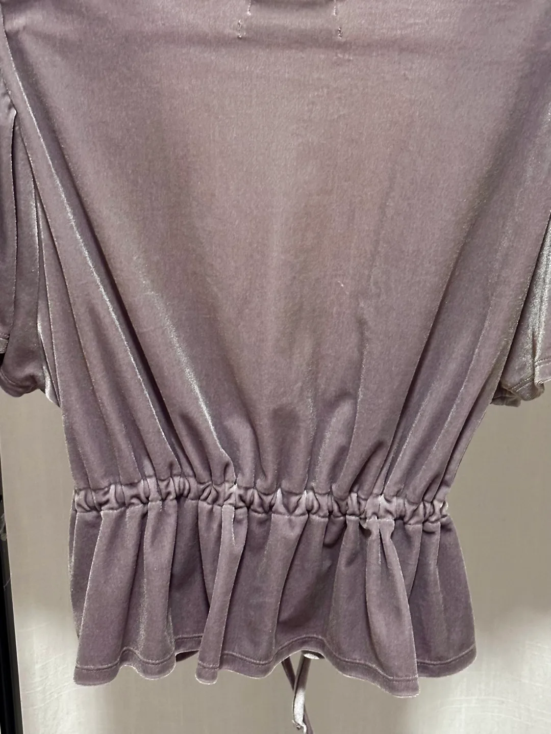 Urban Outfitters Silver Velvet Tie-Front Crop Top image indicator(7)