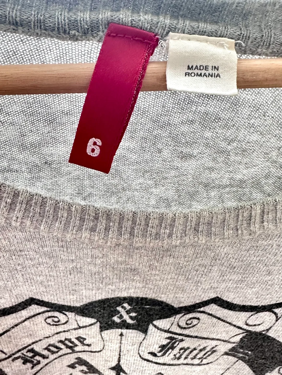 H&M circa 2007 Grey Hope & Faith Sweater image indicator(3)