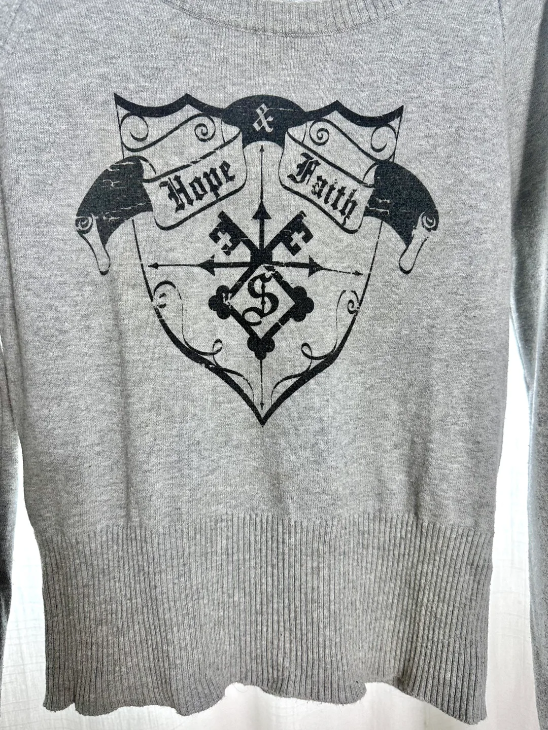 H&M circa 2007 Grey Hope & Faith Sweater image indicator(2)
